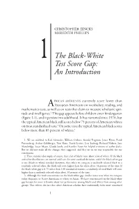 The Black-White Test Score Gap: an Introduction
