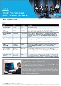 2020 Professional Development Webinars