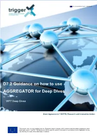 D7.2 Guidance on How to Use AGGREGATOR for Deep Dives