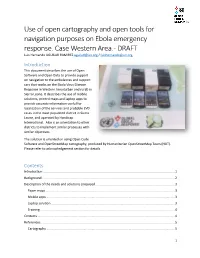 Use of Open Cartography and Open Tools for Navigation Purposes on Ebola Emergency Response