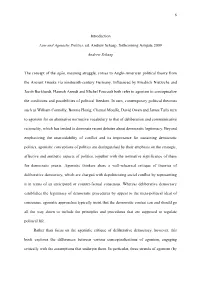 6 Introduction Law and Agonistic Politics, Ed. Andrew Schaap