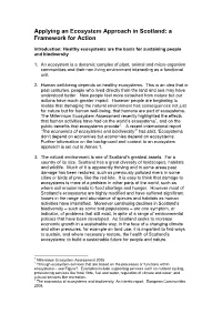 Applying an Ecosystem Approach in Scotland: a Framework for Action