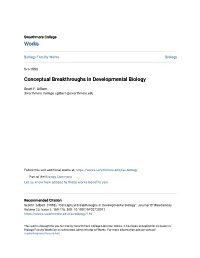 Conceptual Breakthroughs in Developmental Biology