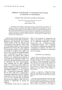 Influence of the Positions of Unsaturated Acyl Groups in Glycerides on Autoxidation