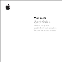 Mac Mini (Original) User's Guide (Manual)