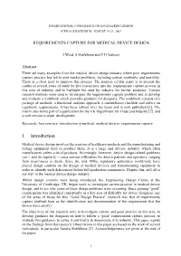 Requirements Capture for Medical Device Design