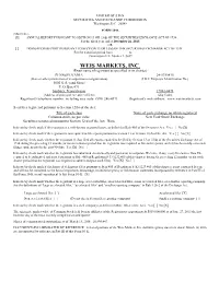 WEIS MARKETS, INC. (Exact Name of Registrant As Specified in Its Charter)
