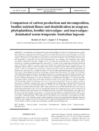 Comparison of Carbon Production and Decomposition, Benthic Nutrient Fluxes and Denitrification in Seagrass, Phytoplankton, Benthic Microalgae-And Macroalgae-Dominated Warm-Temperate