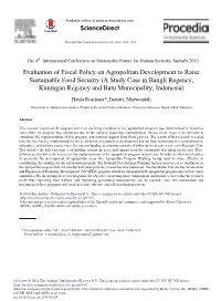 Evaluation of Fiscal Policy on Agropolitan Development to Raise