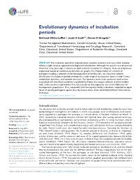 Evolutionary Dynamics of Incubation Periods Bertrand Ottino-Loffler1, Jacob G Scott2,3, Steven H Strogatz1*