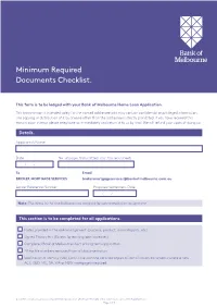 Minimum Required Documents Checklist