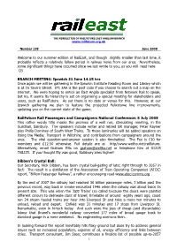 Raileast, and Though Slightly Smaller Than Last Time, It Probably Reflects a Relatively Fallow Period in Railway News from Our Area