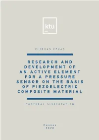 Research and Development of an Active Element for a Pressure Sensor on the Basis of Piezoelectric Composite Material