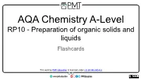 RP 10 Preparation of Organic Solids and Liquids