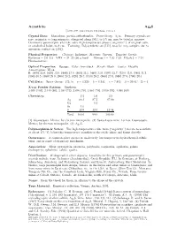 Acanthite Ag2s C 2001-2005 Mineral Data Publishing, Version 1 Crystal Data: Monoclinic, Pseudo-Orthorhombic