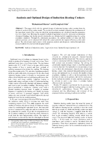 Analysis and Optimal Design of Induction Heating Cookers