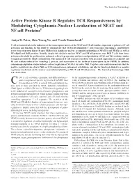 Cytoplasmic-Nuclear Localization of NFAT Responsiveness By