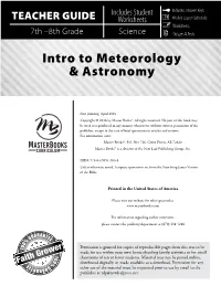 Intro to Meteorology & Astronomy (Teacher Guide)