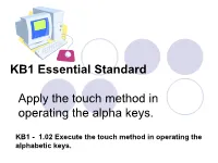 Proper Keyboarding Technique and Procedures