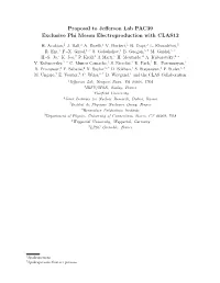 Proposal to Jefferson Lab PAC39 Exclusive Phi Meson