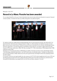 Record in Le Mans