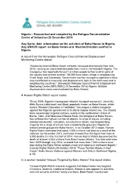 Researched and Compiled by the Refugee Documentation Centre of Ireland on 23 December 2014