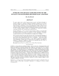 Scheler and Ghazālī: Explorations of the Finality of Knowledge Between East and West