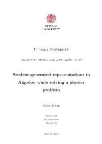 Student-Generated Representations in Algodoo While Solving a Physics Problem