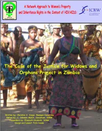 The Case of the Justice for Widows and Orphans Project in Zambia
