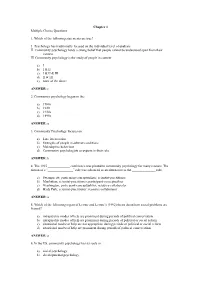 Chapter 1 Multiple Choice Questions