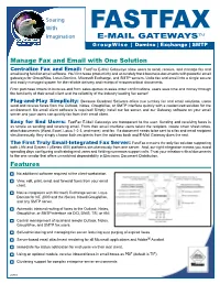 E-MAIL GATEWAYSTM Groupwise | Domino | Exchange | SMTP