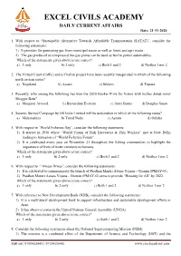 EXCEL CIVILS ACADEMY DAILY CURRENT AFFAIRS Date: 21-11-2020
