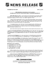 For Immediate Release April 23, 2019 First Round