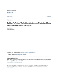 The Relationship Between Physical and Social Structures of the Oneida Community