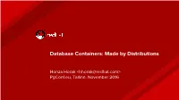 Database Containers: Made by Distributions