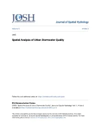Spatial Analysis of Urban Stormwater Quality
