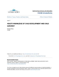 Adults' Knowledge of Child Development and Child