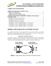 Connecting Batteries and Chargers in Series and Parallel