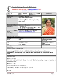 Faculty Details Proforma for DU Web-Site (PLEASE FILL THIS in and Email It to Websitedu@Du.Ac.In and Cc: Director@Ducc.Du.Ac.In
