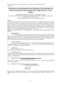 Load Survey and Maximum Power Demand of Transformers in Power System Network in Ondo State, Ondo West As a Case Studies