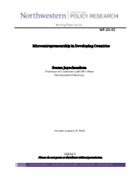 Microentreprenuership in Developing Countries