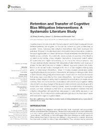 Retention and Transfer of Cognitive Bias Mitigation Interventions: a Systematic Literature Study