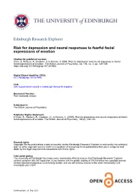 Risk for Depression and Neural Responses to Fearful Facial Expressions of Emotion