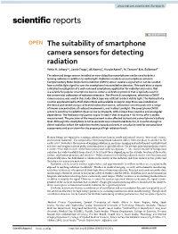 The Suitability of Smartphone Camera Sensors for Detecting Radiation Yehia H