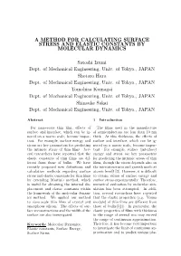 A Method for Calculating Surface Stress and Elastic Constants by Molecular Dynamics