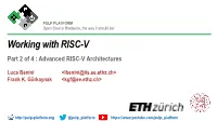Advanced RISC-V Architectures