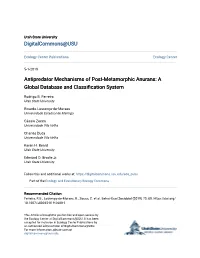 Antipredator Mechanisms of Post-Metamorphic Anurans: a Global Database and Classification System