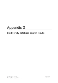 Appendix G Biodiversity Database Search Results