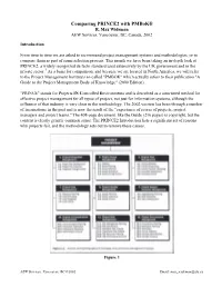 Comparing PRINCE2 with Pmbok® R