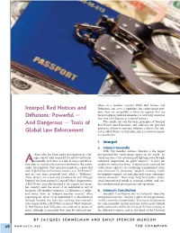 Interpol Red Notices and Diffusions